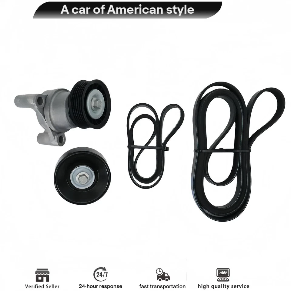 Serpentine Belt Drive Component Kit w/145A Fit Express Silverado Savana Sierra Foto 3 de 4