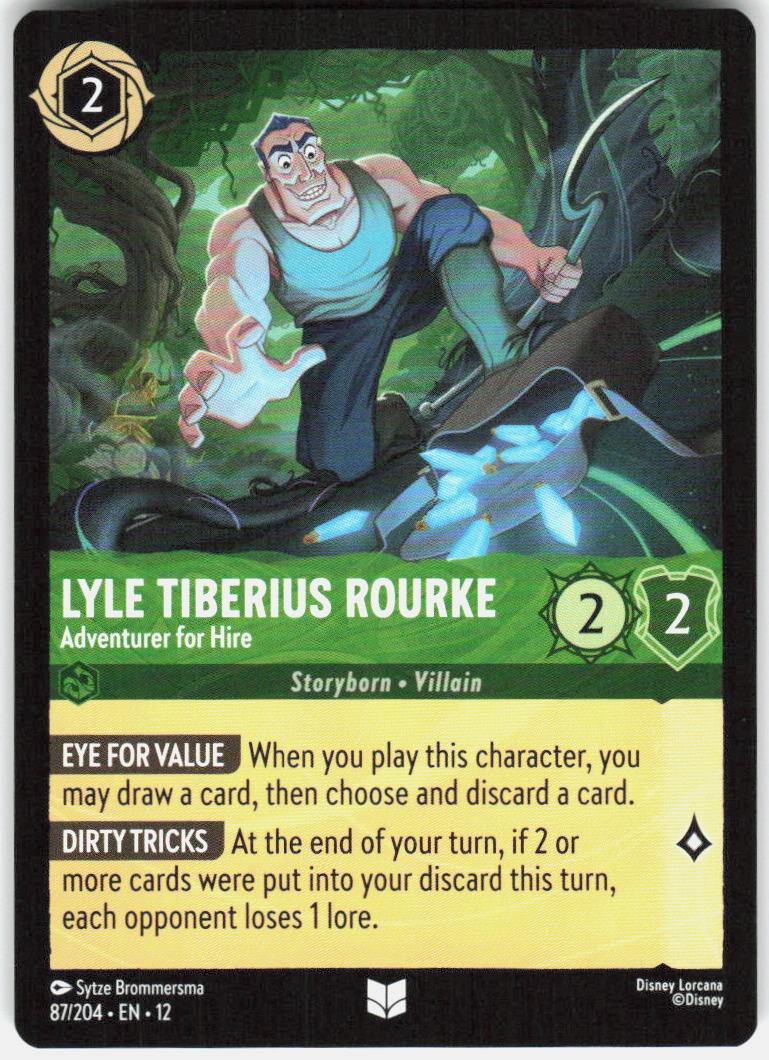 Lyle Tiberius Rourke Adventurer for Hire 87/204 Wilds Unknown Disney Lorcana