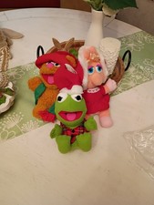 1987 Muppets Babies Miss Piggy, Kermit, Fozzie Bear Plush Toy Lot Of 3 With Tags