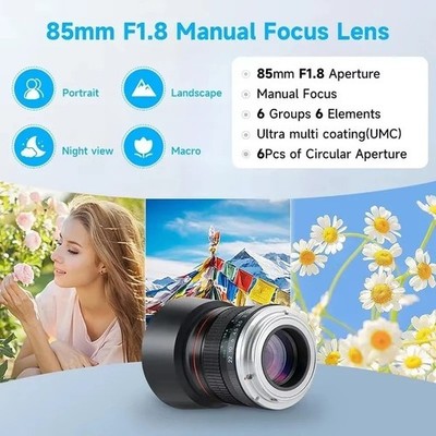 85mm F1.8 Vollformat Handbuch Objektiv für Canon Sony Nikon DSLR Portrait Prime
