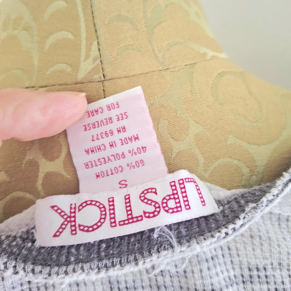 Винтажный Western Y2K помада длинный серый полупрозрачный резинке футболка со стразами кнопки  - Изображение 4 из 4