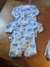 Lot of 2 - by Carter's Blanket Sleeper Fleece Footed Pajamas 18 Months animals