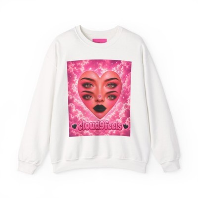 Triple Eye Heart Face sweatshirt | Pink Cloud Aesthetic, cloud9feels