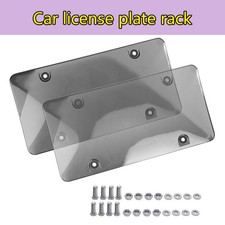 2x Unbreakable License Plate Covers Shield Protector Front Rear Black Clear 2x Unbreakable License Plate Covers Shield Protector Front Rear Black Clear
