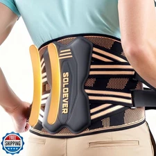 SOLOEVER Copper-Infused Back Brace for Men Lower Back Pain Relief