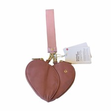 NEW Lululemon Dual Pouch Wristlet Heart Spiced Chai Pink Haze Gold Limited Gift