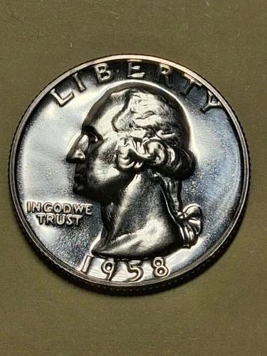 GEM PROOF 1958 Washington SILVER Quarter ULTRA NICE COIN!