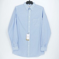 Roundtree  Yorke Gold Label Shirt 16.5"-36/37" TALL SLIM Blue White Striped NWT