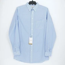 Roundtree & Yorke Gold Label Shirt 16.5"-36/37" TALL SLIM Blue White Striped NWT
