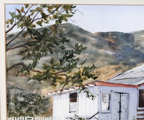 Dorie Johnson Aquarell Gemälde Hieronymus Arizona alte Tankstelle Regionalismus - Bild 4 von 13
