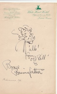 Wonderful BRUCE BAIRNSFATHER signed `Old Bill` sketch laid to album page 1