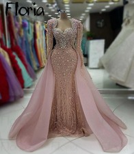 Luxury Mermaid Evening Dresses Beaded Sequins Long Sleeve Sparkling Prom Gowns