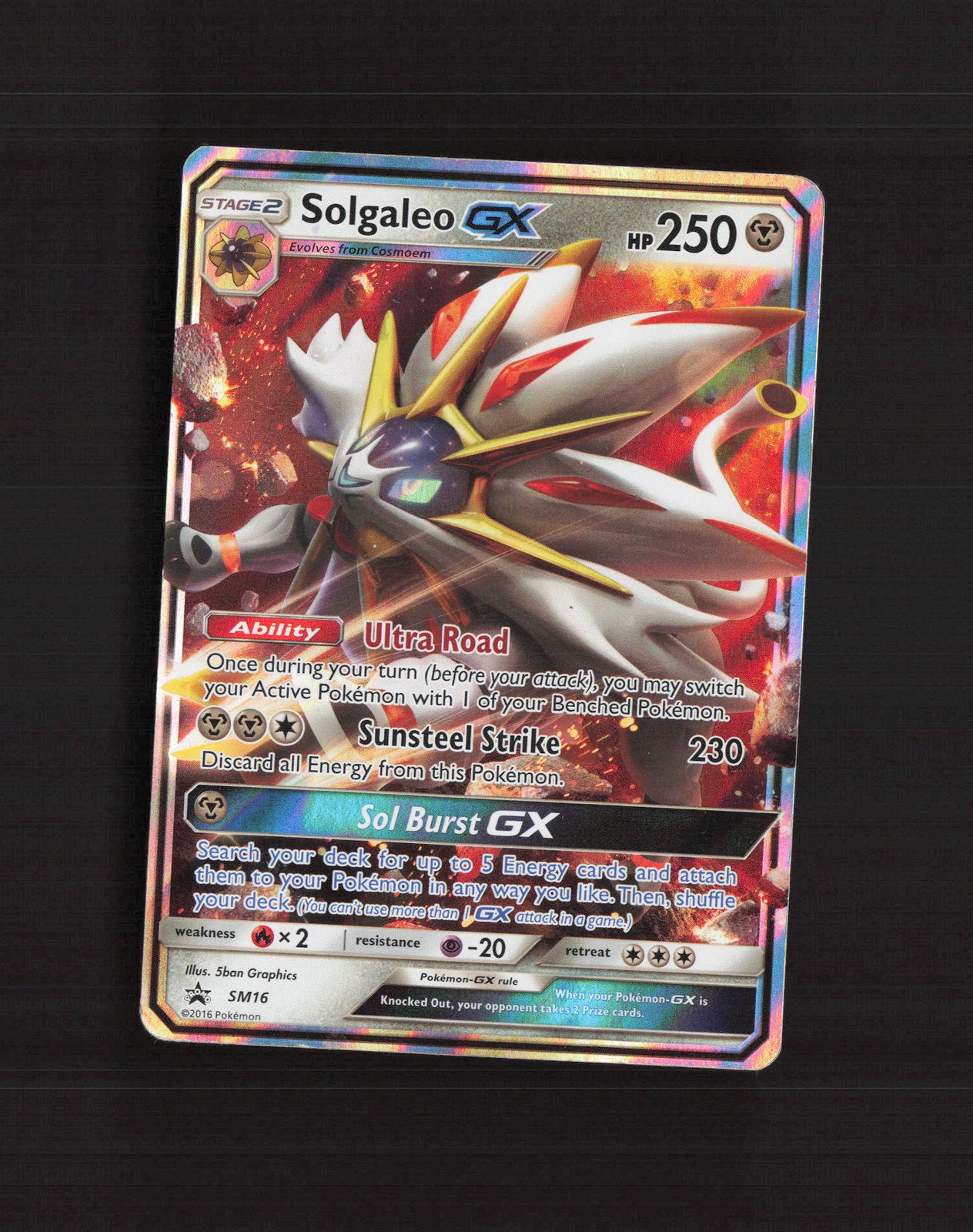 Solgaleo GX SM16 Sun & Moon Black Star Promo Holo Pokemon Card MP
