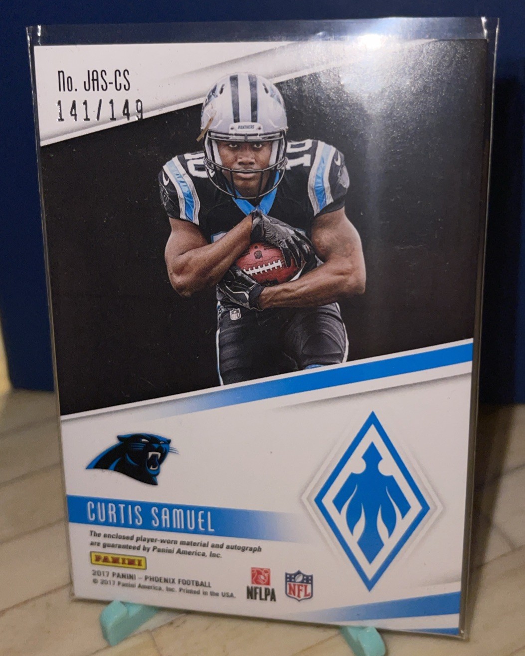 2017 Panini Phoenix Curtis Samuel Rookie Jumbo Patch Auto #141/149 Panthers RC view 5