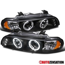 Fit 1996-2003 Bmw E395-series Black Led Halo Projector Head Lights Leftright