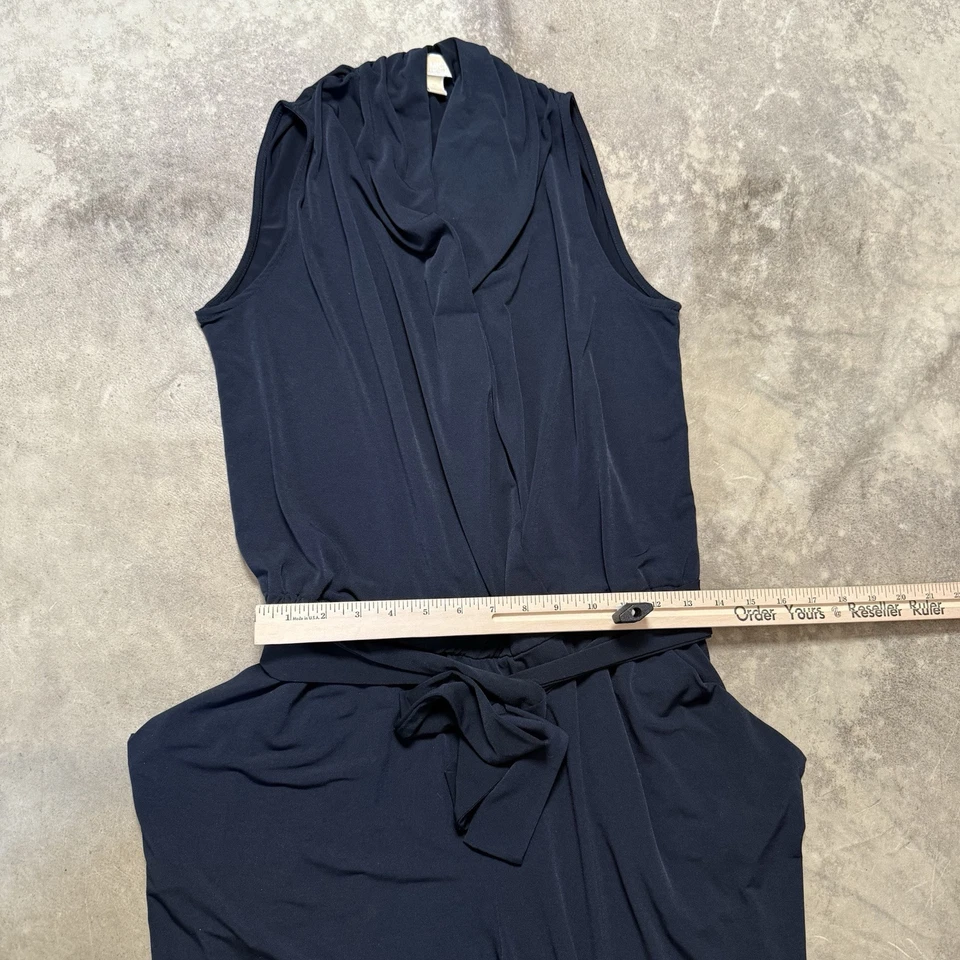 Michael Kors连身裤女式M码海军蓝无袖锥形抽绳腰围 — 第 3/4 张图片