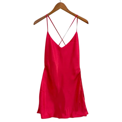 UNDERCOVER Abito Slip Rosso Vintage Victorias Secret Top Lingerie Piccolo Sexy T973