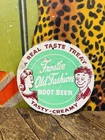 VINTAGE C. 1940 FROSTIE ROOT BEER FAN PULL SIGN COCA COLA 7UP PEPSI DR PEPPER