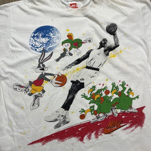 Vintage 90s Nike Jordan Space Jam Shirt Made Philippines Size XL MJ Looney Tunes 93’ - Bild 2 von 8