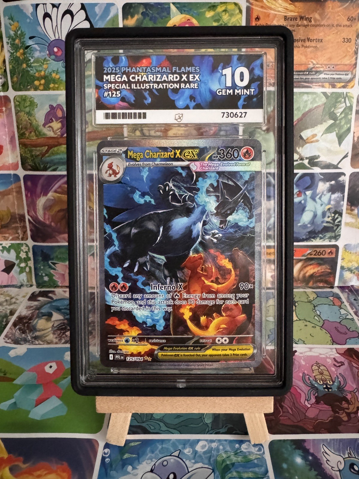 Pokemon TCG 🔥 Mega Charizard X EX 125/094 🔥 - Ace 10 PERFECT SUBGRADES