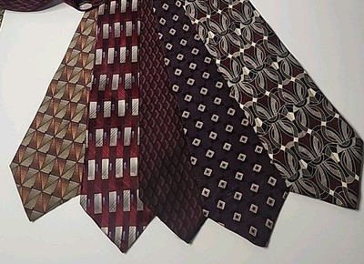 Mens Neck Tie Haggar and Assorted Brands and Colors Silk  Lot of 5 Ties