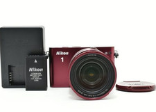 Nikon 1 J3 NIKKOR VR 10-100mm f/4-5.6 Red Mirrorless Camera 10x Zoom Kit