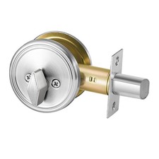 Single Cylinder Deadbolt Lock, Satin Nickel Finish, Keyed One Side w/ 3 Keys