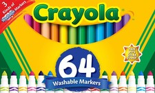 Crayola Washable Broad Line Markers with Gel Window, 64 Count
