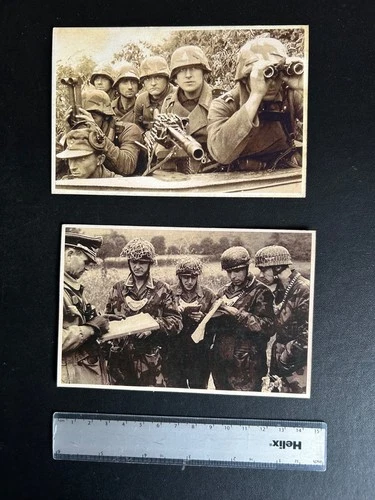 2 x WW2 WORLD WAR VINTAGE GERMAN MILITARY PHOTOS POSTCARDS? BERLIN ARCHIVE STAMP