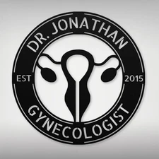 Custom Metal Gynecologist Logo Metal Art Sign Personalized Gynecology Wall Signs