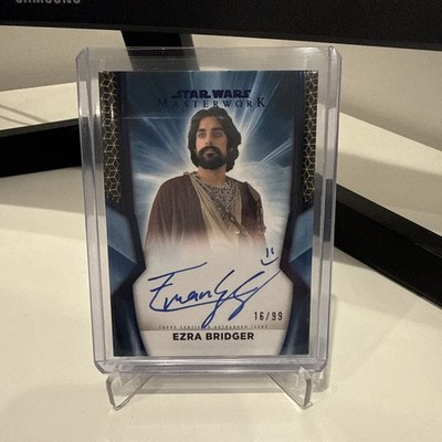 2025 Topps Star Wars Masterwork Eman Esfandi As Ezra Bridger Blue Auto /99