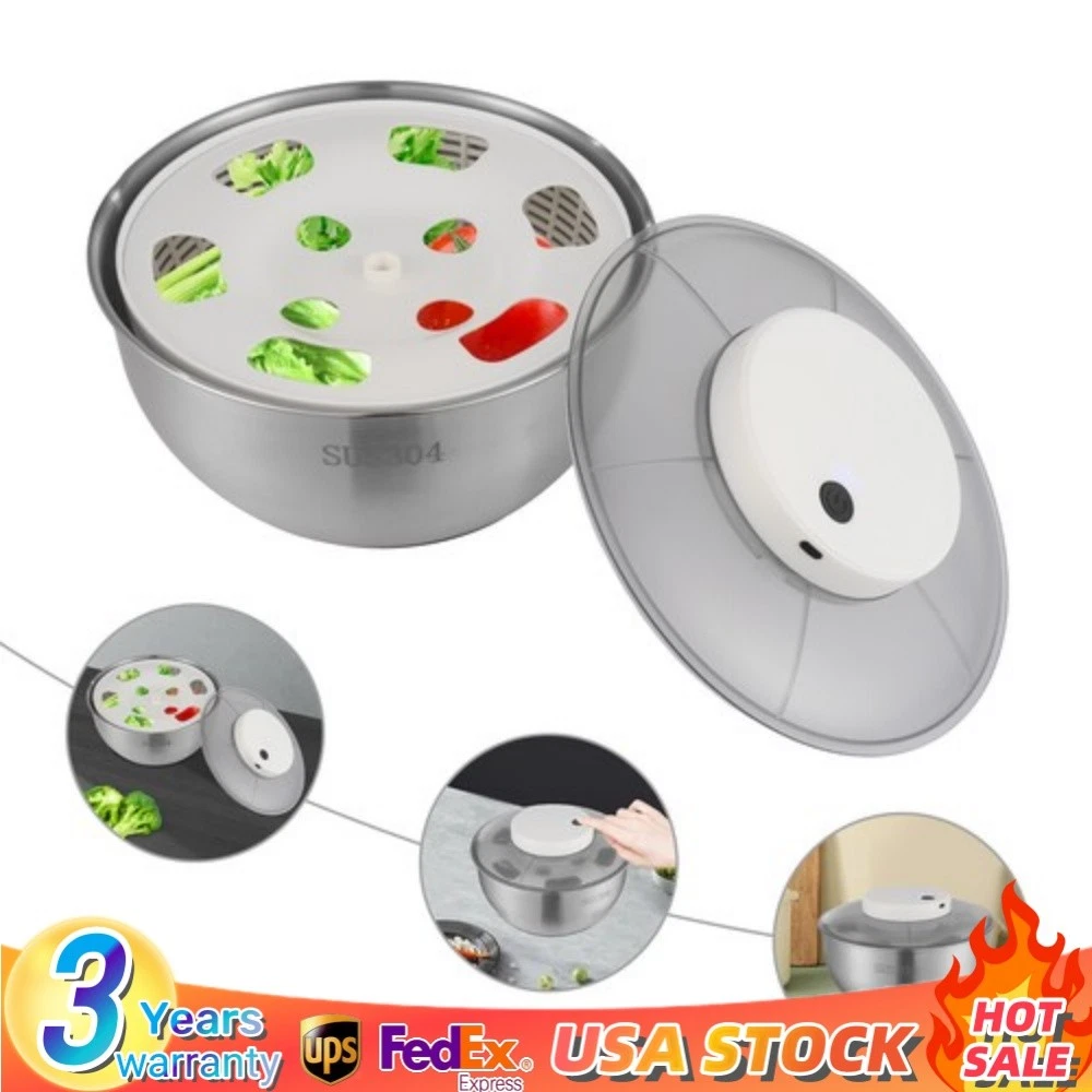 USB Rechargeable Salad Spinner, Electric Lettuce Vegetable Dryer Dehydrator
Opens in a new window or
