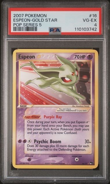 Pokemon Espeon Gold Star POP Series 5 #16 PSA 4 2007 graded card