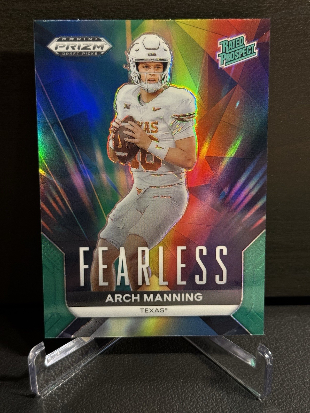 2024 Panini Prizm Draft Picks Fearless Arch Manning #F-AM Green Prizm (RC)