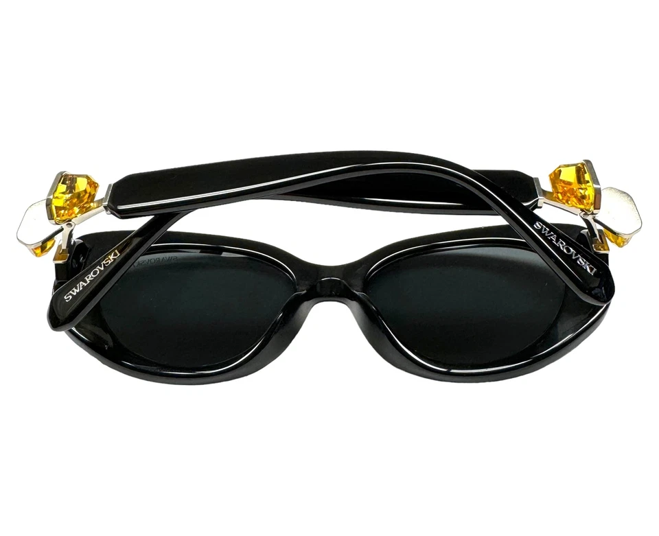 Gafas de sol Swarovski SK 6002 105787 cristales pulidos negros amarillos con estuche Foto 4 de 4