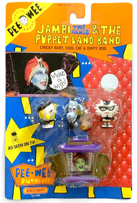 '88 Pee-Wee Herman Playhouse JAMBI PUPPET BAND Mini Figures Matchbox Sealed READ