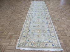 3'2 x 12'1 Runner Hand Knotted Gray Modern Oushak Oriental Rug G16796