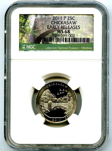 2011 P CHICKASAW QUARTER NGC MS68 UNCIRCULATED BUSINESS STRIKE EARLY RELEASES