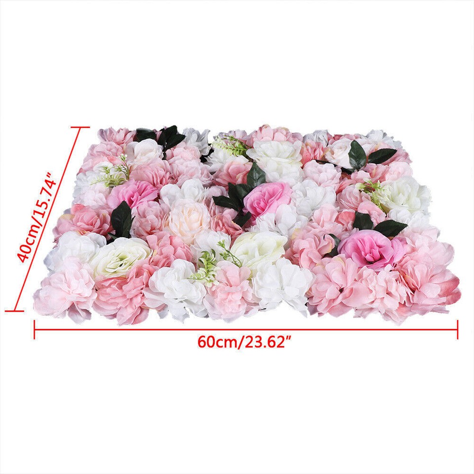 12 Pcs Artificial Flower Wall Panel Rose Dahlia Leaves Wedding Backdrop