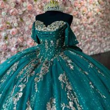 Princess Quinceanera Dresses Off Shoulder Appliques Corset Sweet 16 Birthday