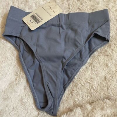 Fabletics High Waisted Cotton Cheeky Panty in Faded Denim Size Small