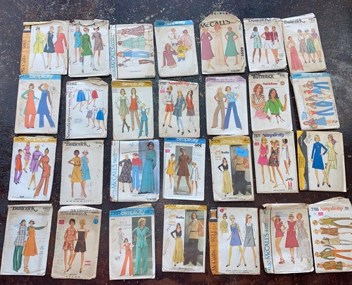 LOT OF 96 VINTAGE SEWING PATTERNS 1960s 1970s Simplicity Butterick McCalls Used - Picture 2 of 4