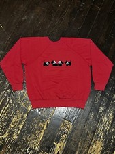 VTG 90  s Scottish Terrier Dog Red Crewneck Sweatshirt Tultex Size Large USA Made