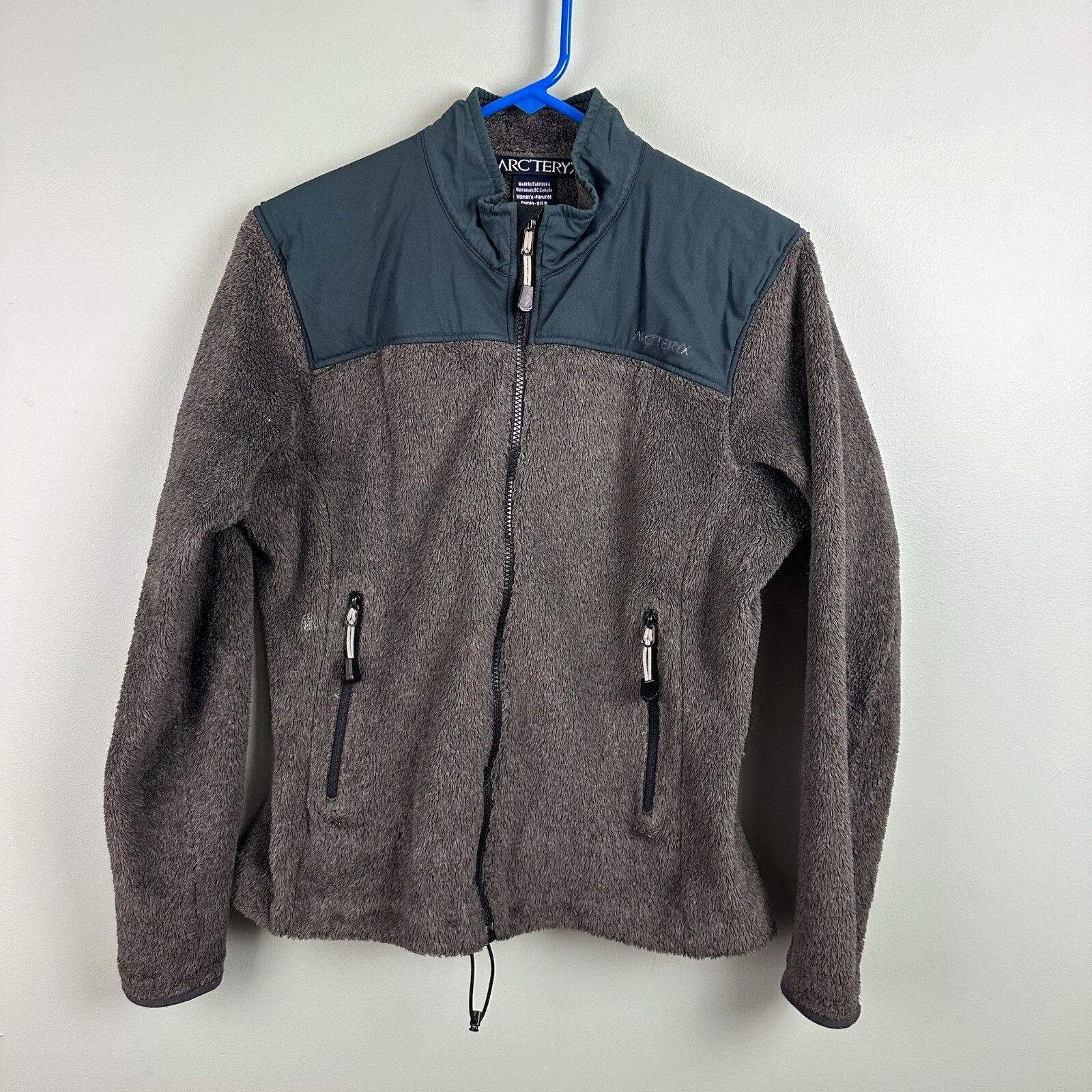 Arc'teryx 00S Pile Fleece Jacket Vintage Donna Media Escursionismo Outdoor Grigio Teal