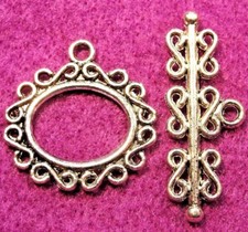 25Sets WHOLESALE Tibetan Silver Toggle Large Clasps ELEGANT Connectors Q0361