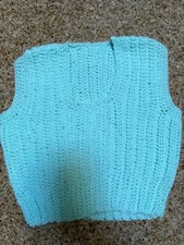 Girls Vintage Handmade Crochet Pull Over Vest