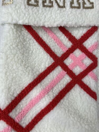 Victoria's Secret PINK Stocking White Red Pink Striped Gold Logo Limited Edition - Picture 4 of 11