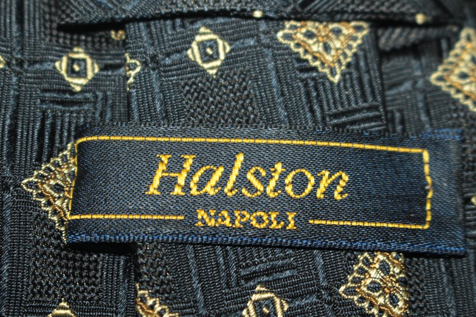 Corbata de seda HALSTON hecha en Italia F76581 Foto 4 de 4