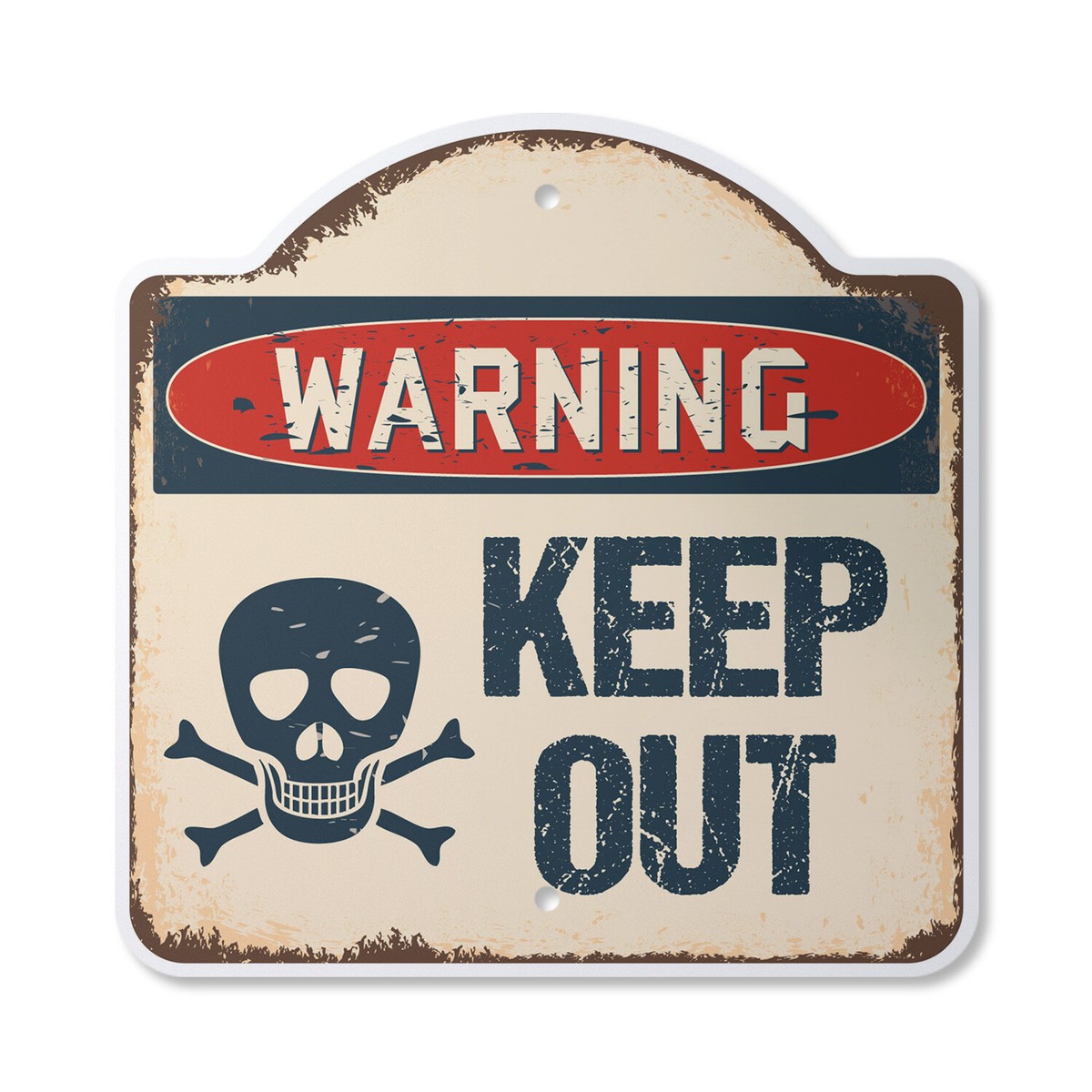 Keep Out Skull & Crossbones Warning Sign - 8x12" Funny Vinyl Sticker