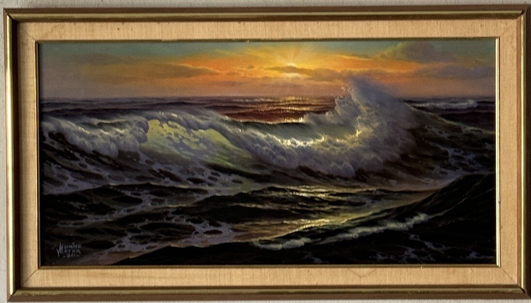 MAURICE MEYER VINTAGE MODERN SEASCAPE OCEAN LANDSCAPE OIL PAINTING